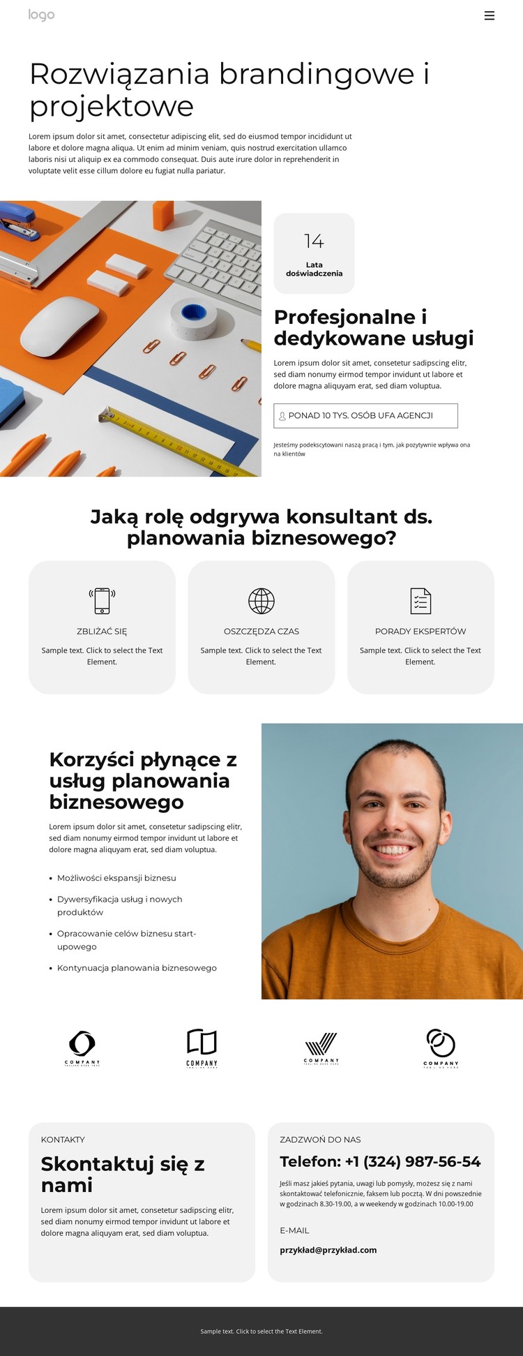 Kontynuacja planowania biznesowego Szablon CSS