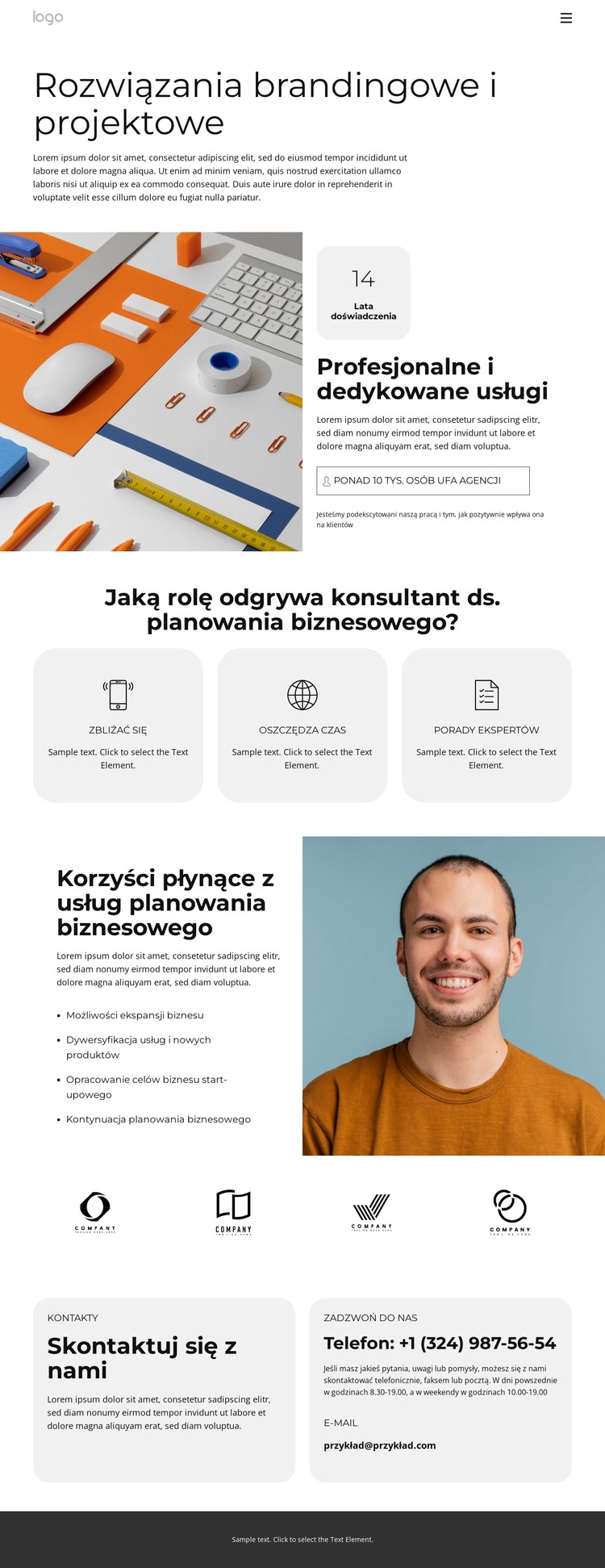 Kontynuacja planowania biznesowego Szablon HTML