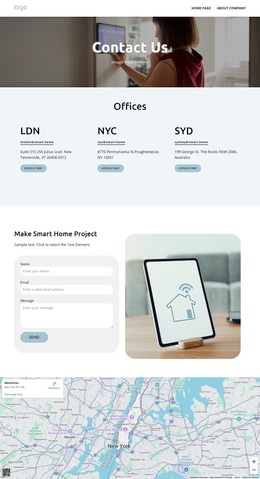 Smart Home Contacts - Website Design