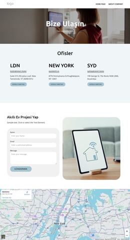 Akıllı Ev Iletişimleri - Web Sitesi Oluşturucu Şablonu