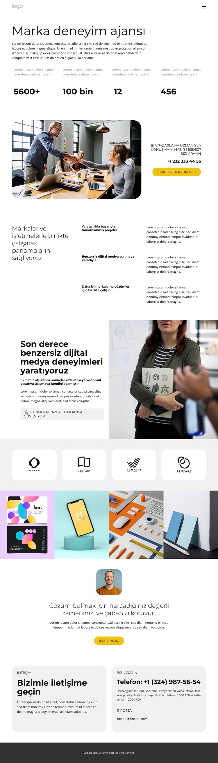 Profesyonel ve özverili hizmetler Web Sitesi Şablonu