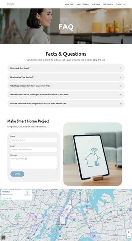 Exclusive Web Page Design For Smart Home Faq