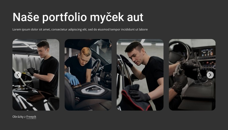 Portfolio mytí aut Šablona HTML