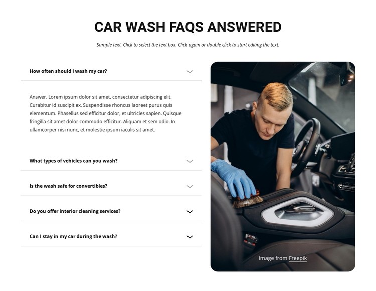 Car wash FAQs CSS Template