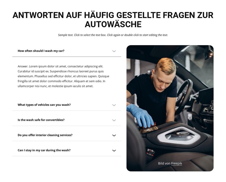 Häufig gestellte Fragen zur Autowäsche CSS-Vorlage