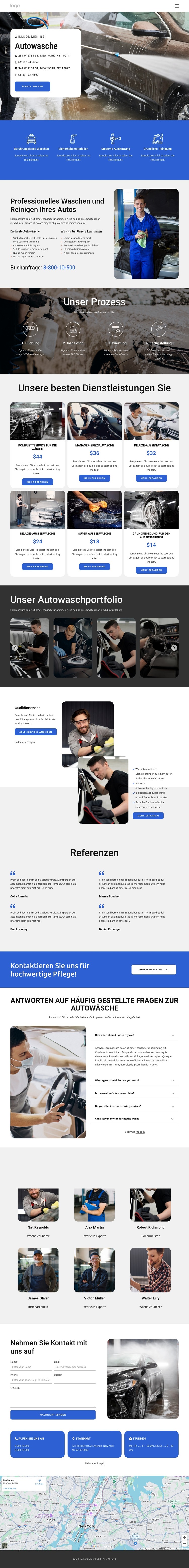 Autowaschdienste in New York HTML-Vorlage