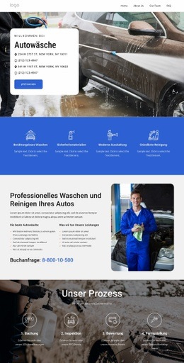 Autowaschdienste In New York – Website-Mockup-Vorlage