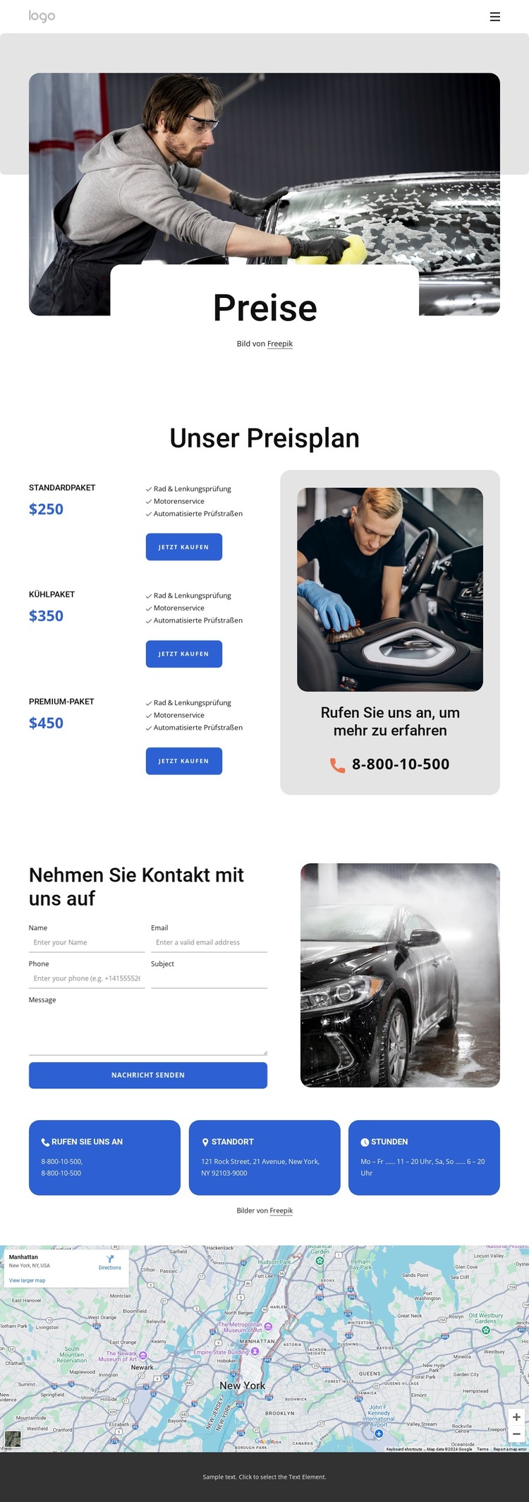 Unser Preisplan Website-Vorlage