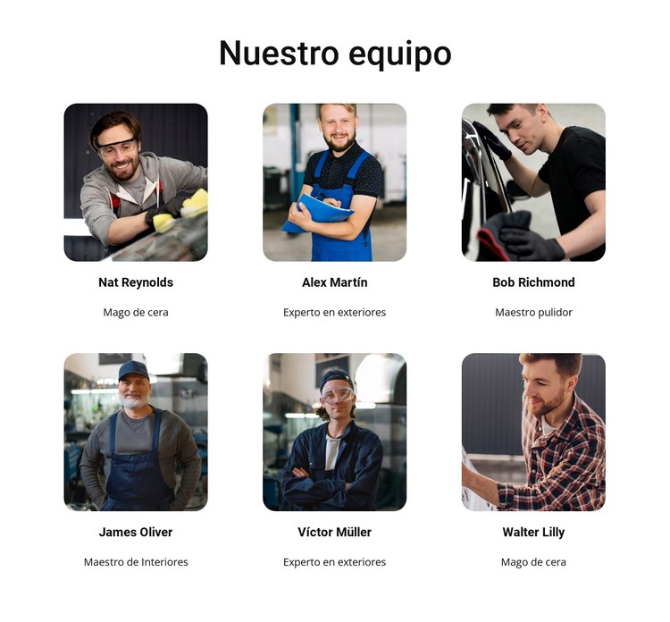 Equipo de lavado de autos Plantilla HTML