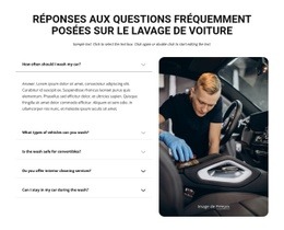 FAQ Sur Le Lavage De Voiture - Maquette De Site Web Professionnel