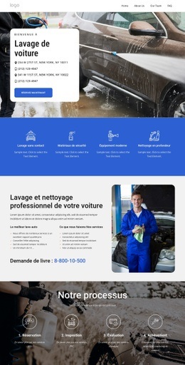 Services De Lavage De Voiture À New York - Modèle De Maquette De Site Web