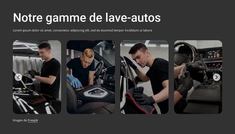 Gamme de lavage de voitures Modèle HTML