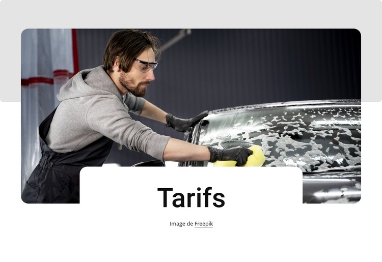 Tarifs du lavage à service complet Modèle de site Web