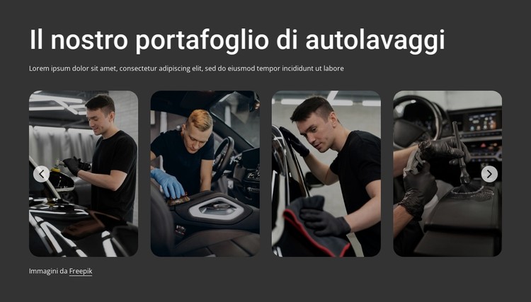 Portafoglio autolavaggio Modello CSS