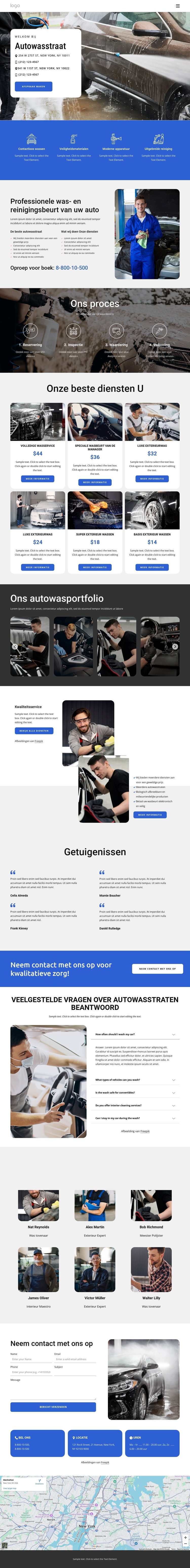 Autowasdiensten in New York HTML-sjabloon