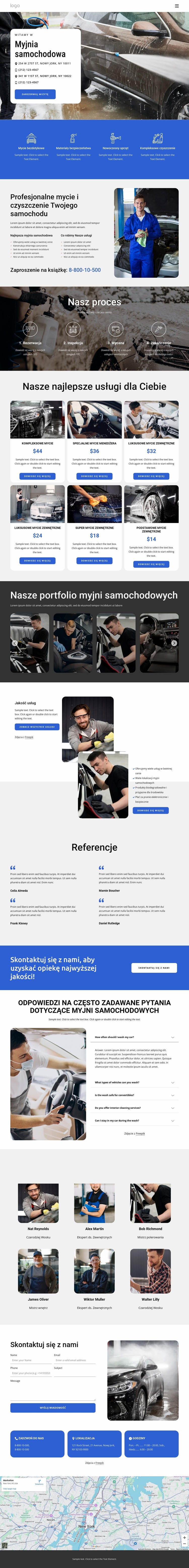 Usługi mycia samochodów w Nowym Jorku Szablon Joomla