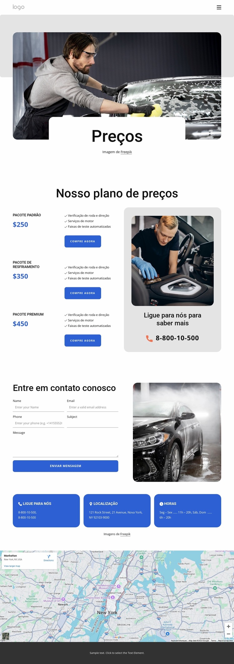 Nosso plano de preços Template Joomla