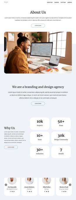 O Designové Agentuře - Professional HTML Website Builder