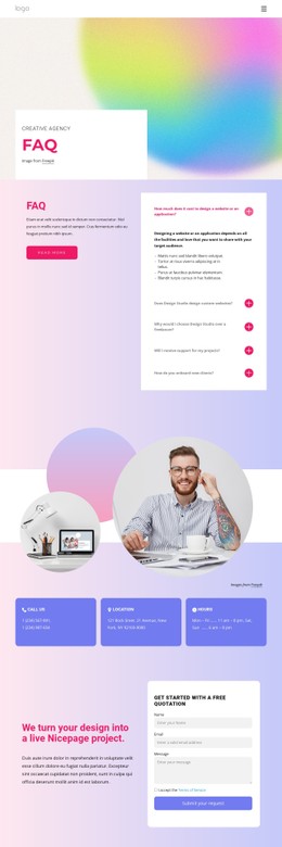 Creative Agency Faq Single Page Template