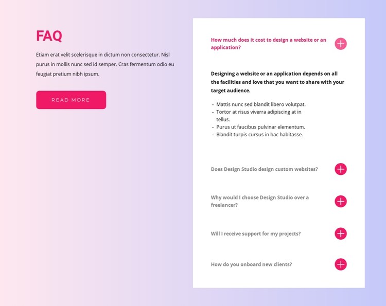 Faq block CSS Template