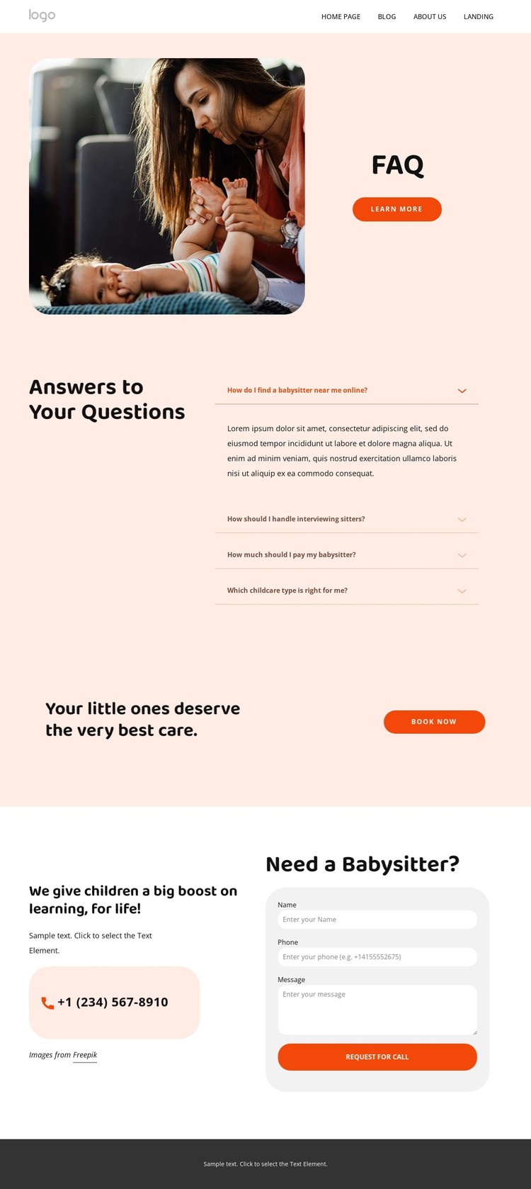 Babysitting FAQs CSS Template