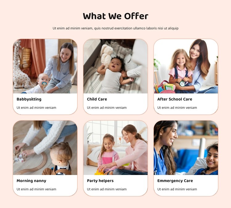 We have full time and part time nannies CSS Template