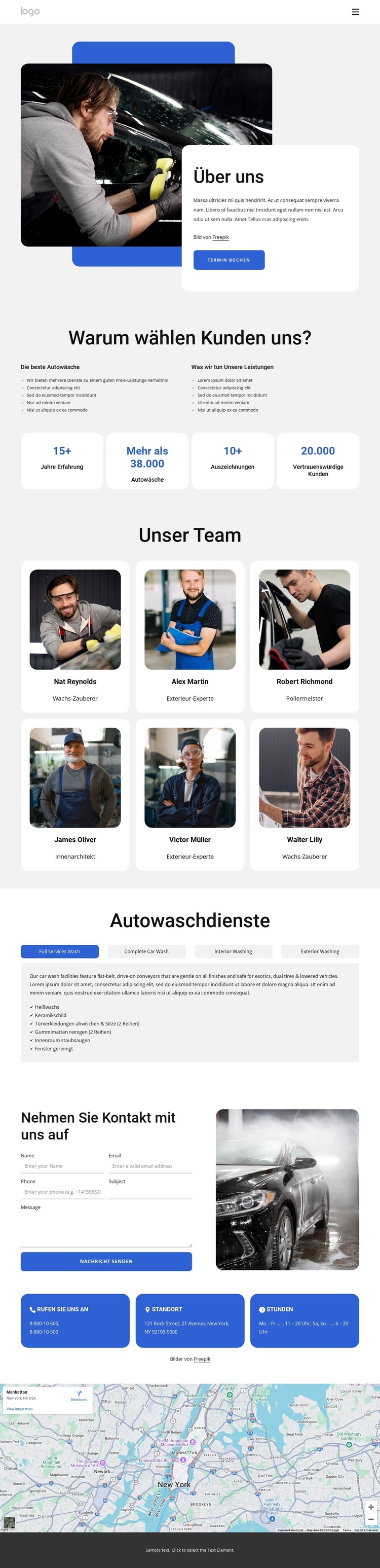 Mobile Autowäsche von Polished Clean CSS-Vorlage