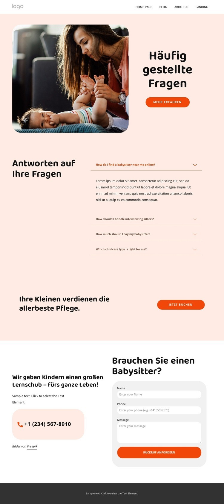 Häufig gestellte Fragen zum Babysitting HTML Website Builder