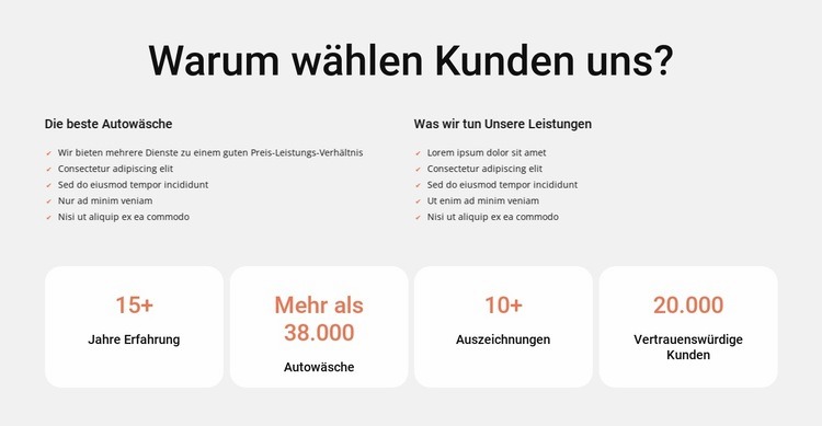 Autowäsche und Innenreinigung Website Builder-Vorlagen