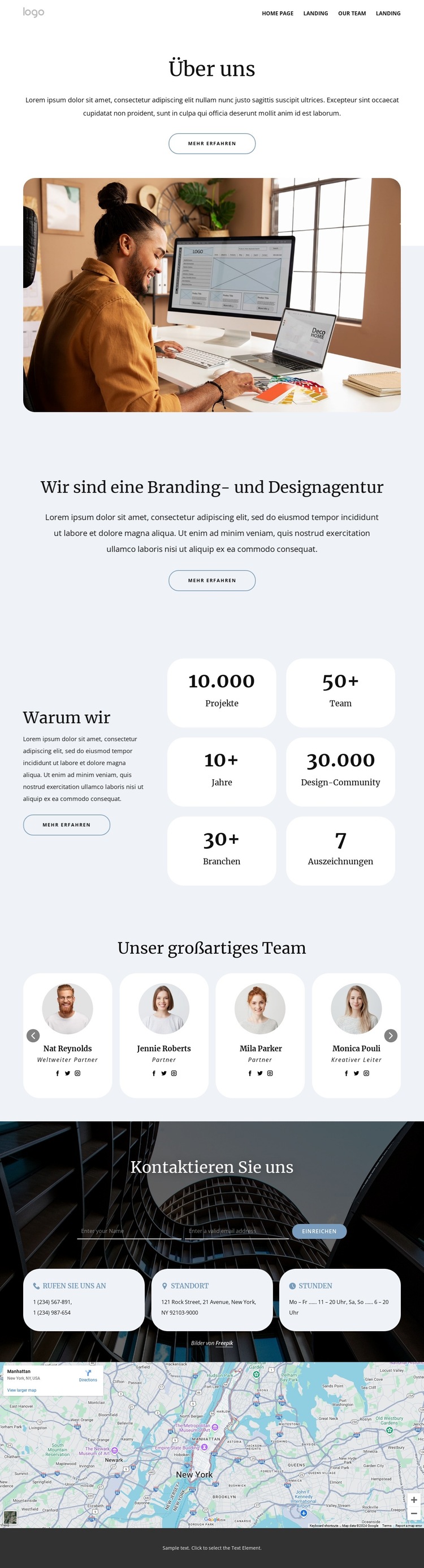 Über die Designagentur Website-Vorlage