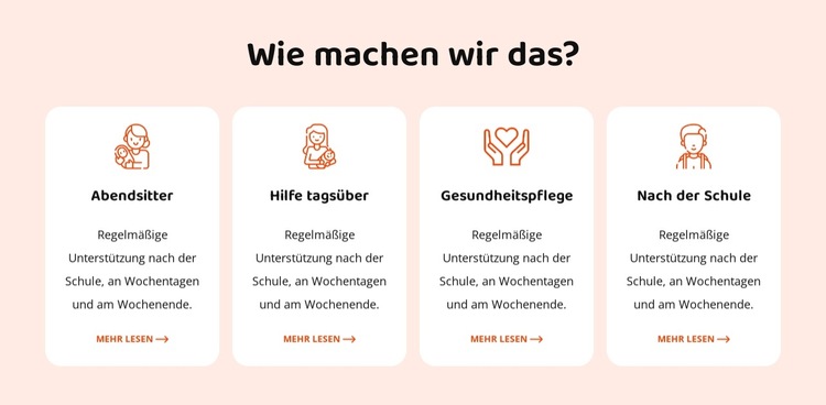 Unsere Babysitter-Dienste Website-Vorlage