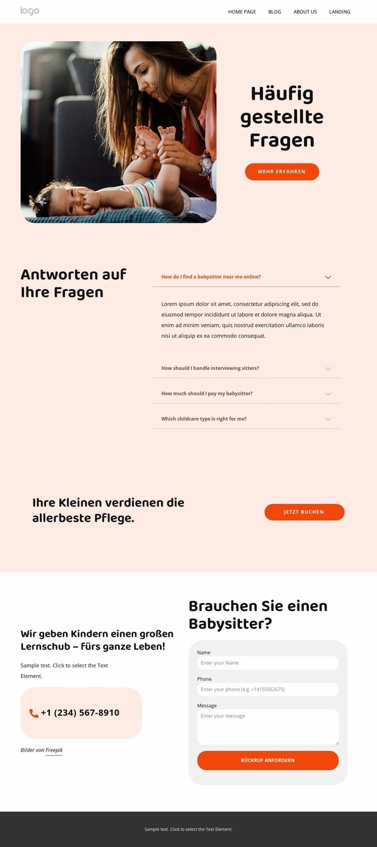 Häufig gestellte Fragen zum Babysitting Landing Page