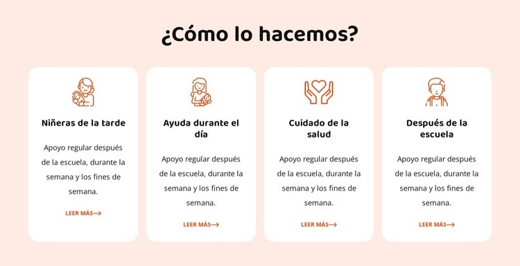 Nuestros servicios de niñera Diseño de páginas web