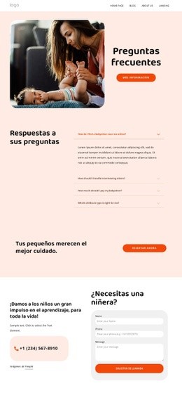 Preguntas Frecuentes Sobre El Servicio De Niñera - Plantilla De Sitio Web Gratuita