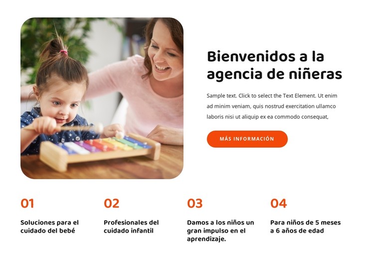 Bienvenidos a la agencia de niñeras Plantilla CSS