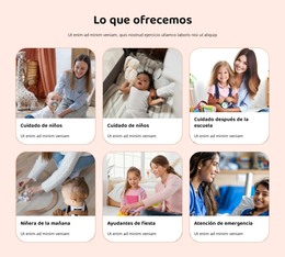 Diseño HTML Para Contamos Con Niñeras A Tiempo Completo Y Parcial.