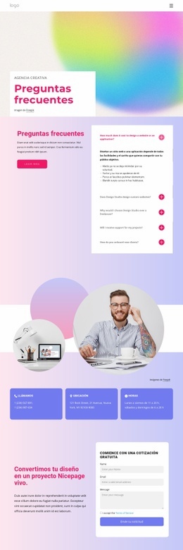 Preguntas Frecuentes Sobre Agencias Creativas: Plantilla HTML5 Adaptable