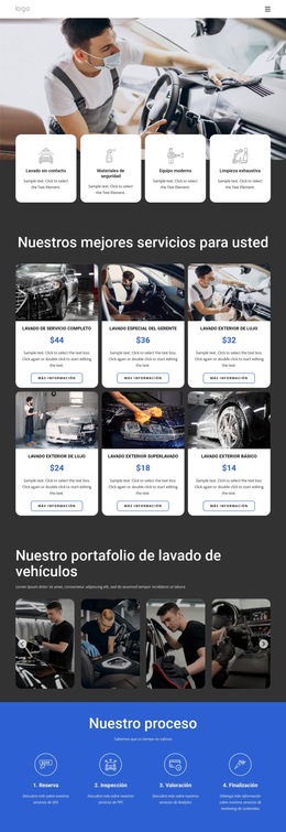 Diseño Del Sitio Web Para Lavado De Manos De Servicio Completo