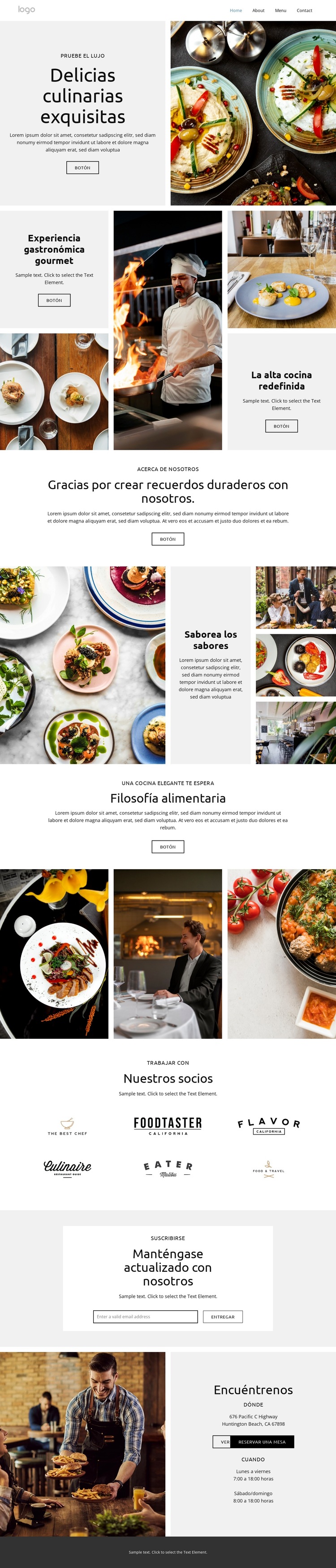 Unforgettable Flavors Plantilla de sitio web