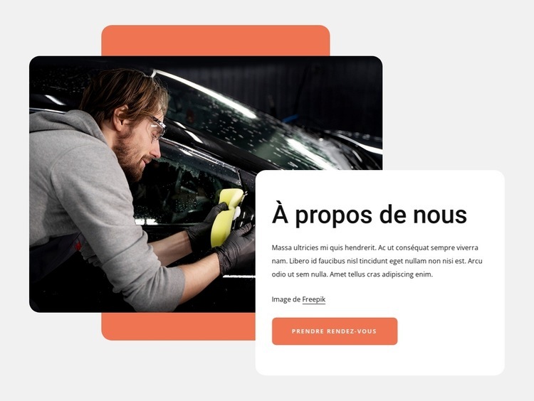 À propos du service de lavage de voiture Modèles de constructeur de sites Web