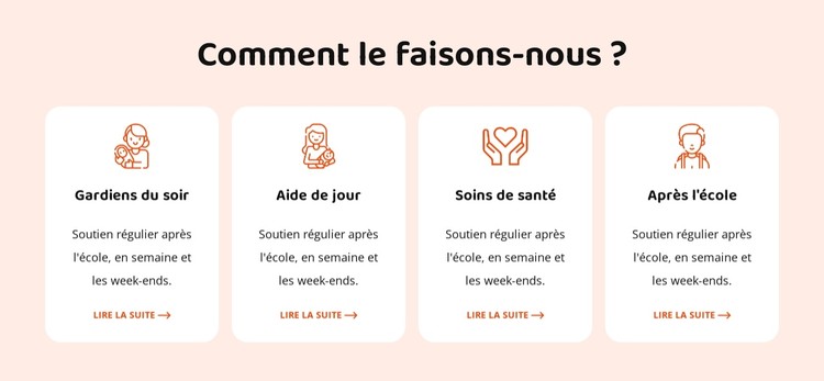 Nos services de garde d'enfants Modèle CSS