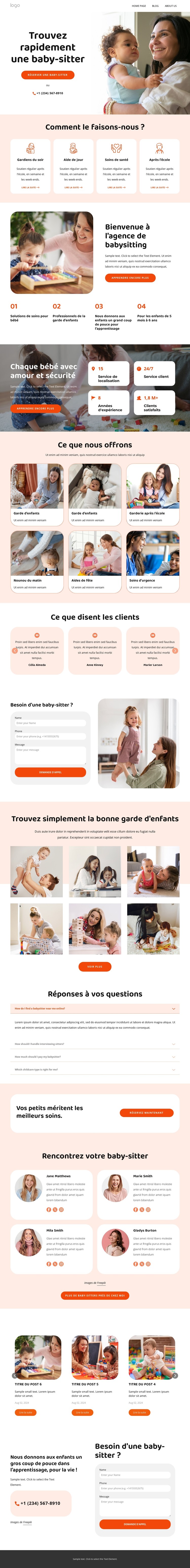 L'entreprise de baby-sitting Modèle CSS