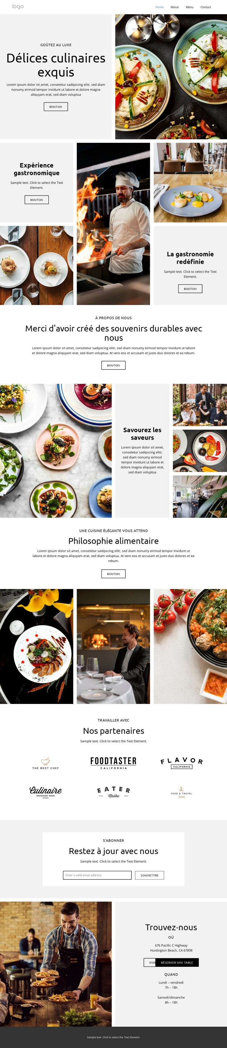 Unforgettable Flavors Modèle CSS