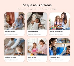 Conception HTML Pour Nous Avons Des Nounous À Temps Plein Et À Temps Partiel