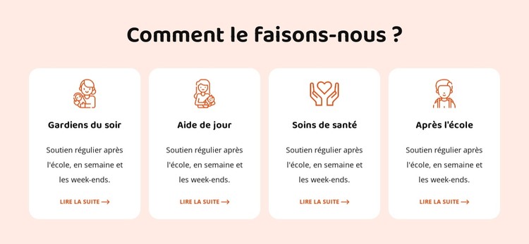 Nos services de garde d'enfants Modèle HTML