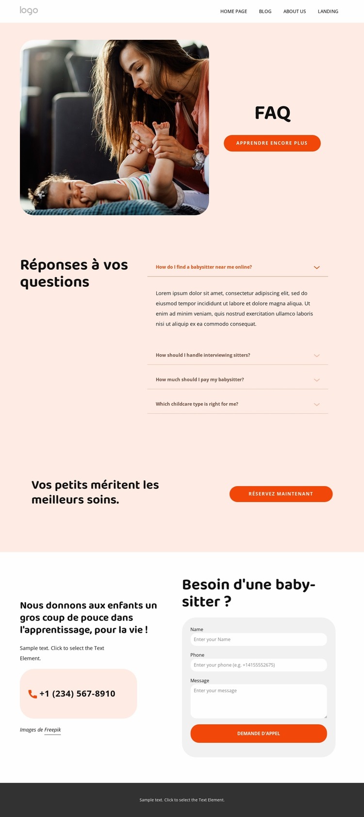 FAQ sur le baby-sitting Modèle Joomla