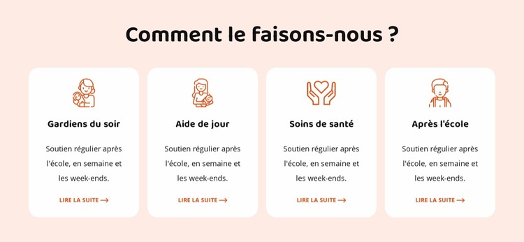 Nos services de garde d'enfants Modèle Joomla