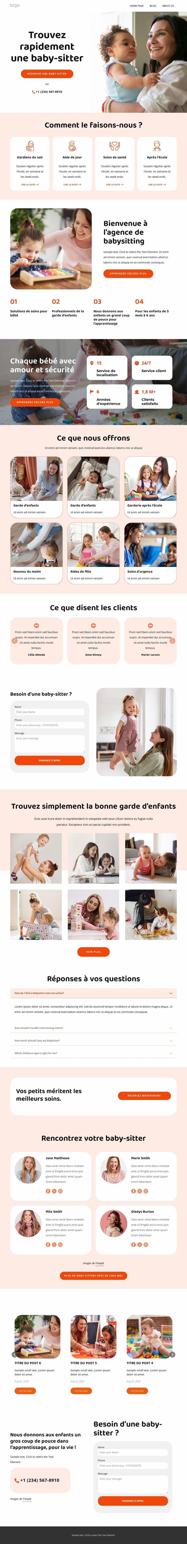 L'entreprise de baby-sitting Modèle Joomla