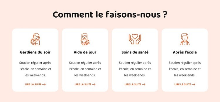 Nos services de garde d'enfants Modèle