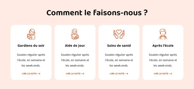 Nos services de garde d'enfants Modèle de site Web